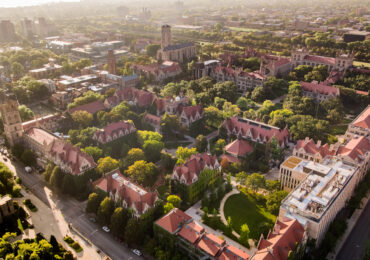 aerial view of the University of Chicago campus